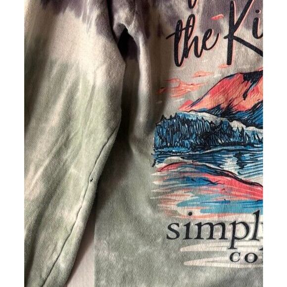 SIMPLY SOUTHERN "Go Tell It On The Mountain" Purple/Grey Tie Dye Long Sleeve Tee - Picture 8 of 8